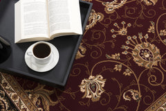 5’ x 8’ Red and Black Ornamental Area Rug