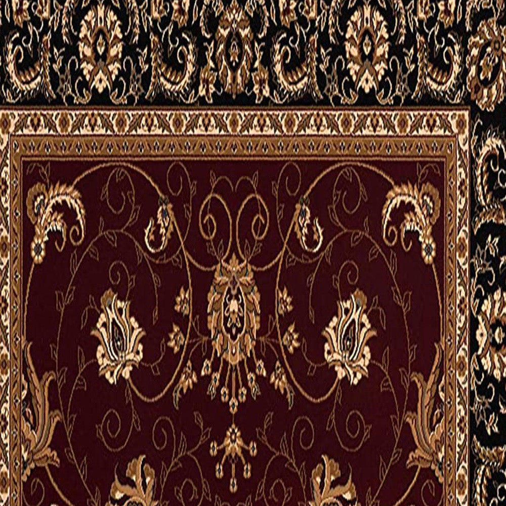 3’ x 20’ Red and Black Ornamental Runner Rug