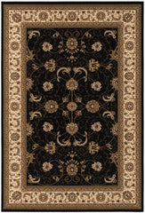 8’ x 11’ Black and Tan Floral Vines Area Rug