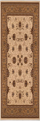 2’ x 20’ Cream and Tan Ornate Border Runner Rug