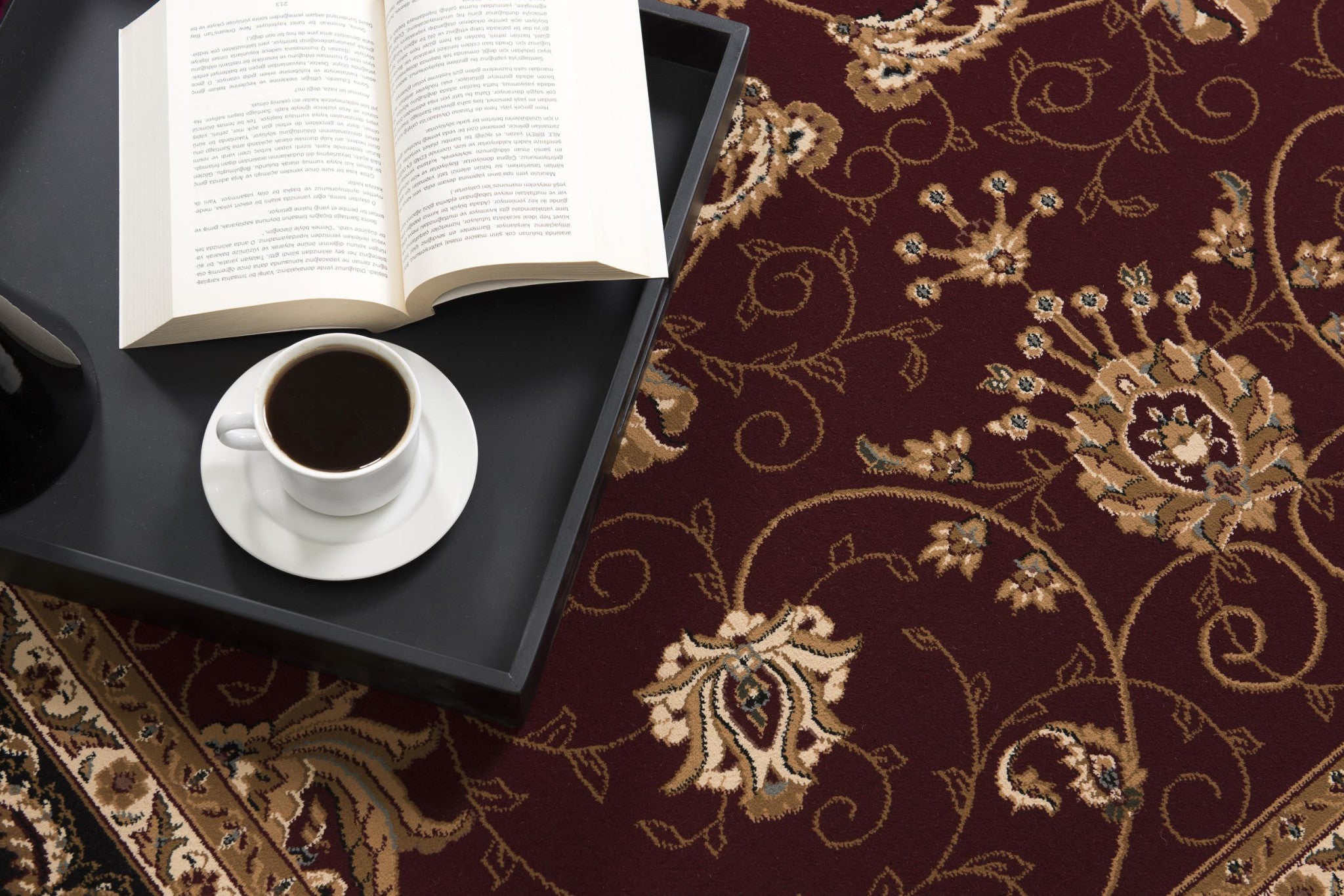 4’ x 6’ Red and Black Ornamental Area Rug