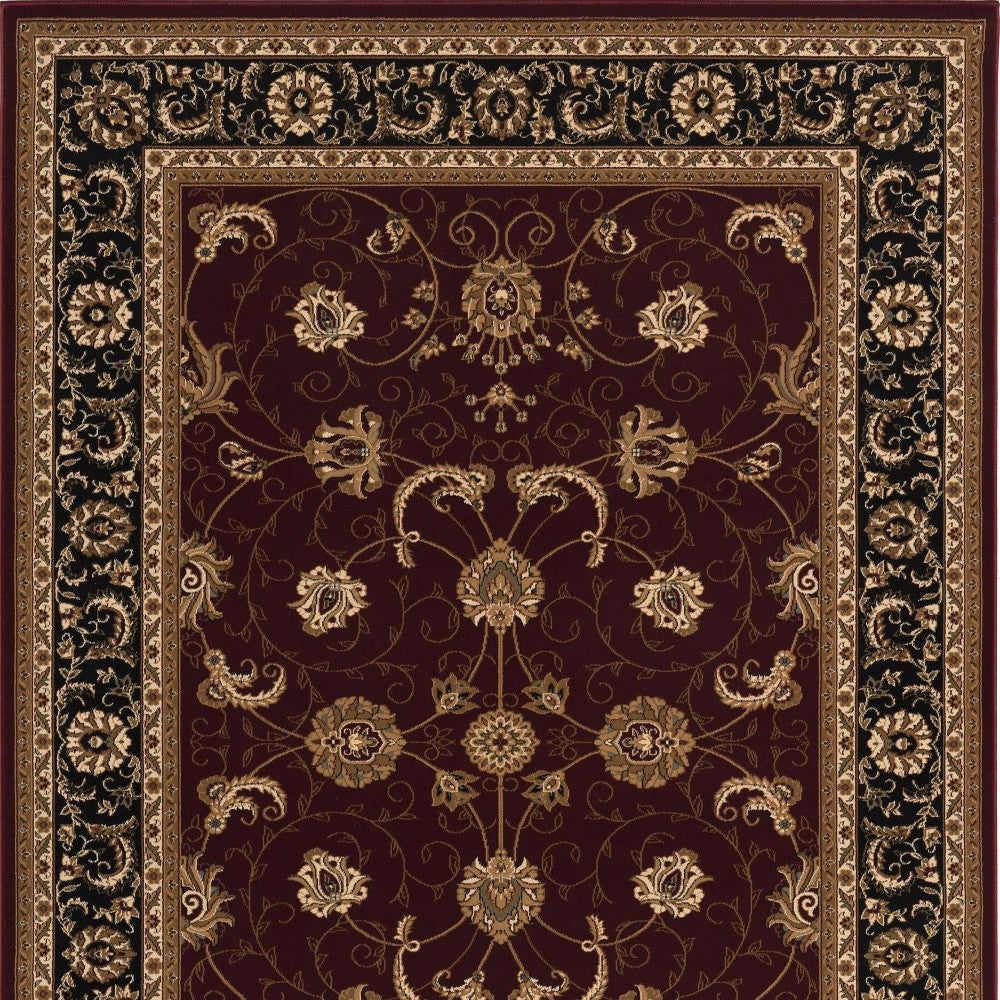 4’ x 6’ Red and Black Ornamental Area Rug