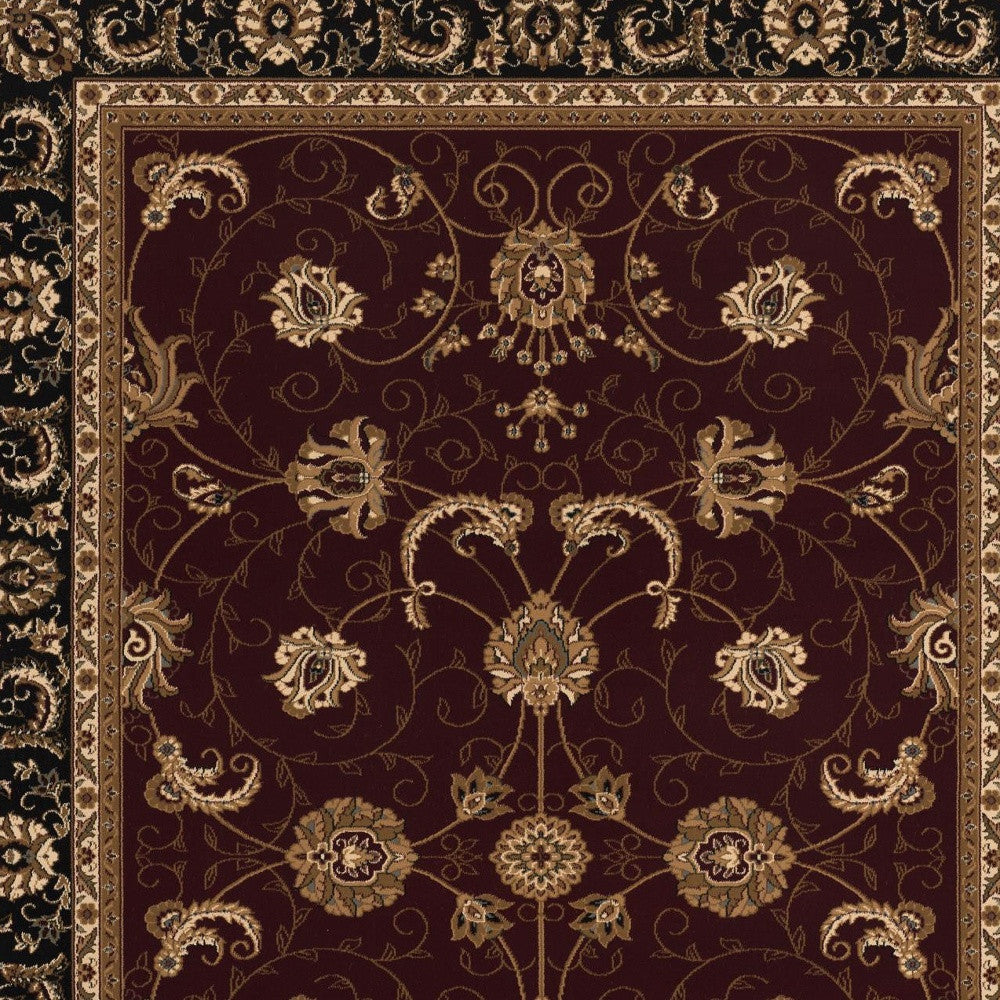 4’ x 6’ Red and Black Ornamental Area Rug
