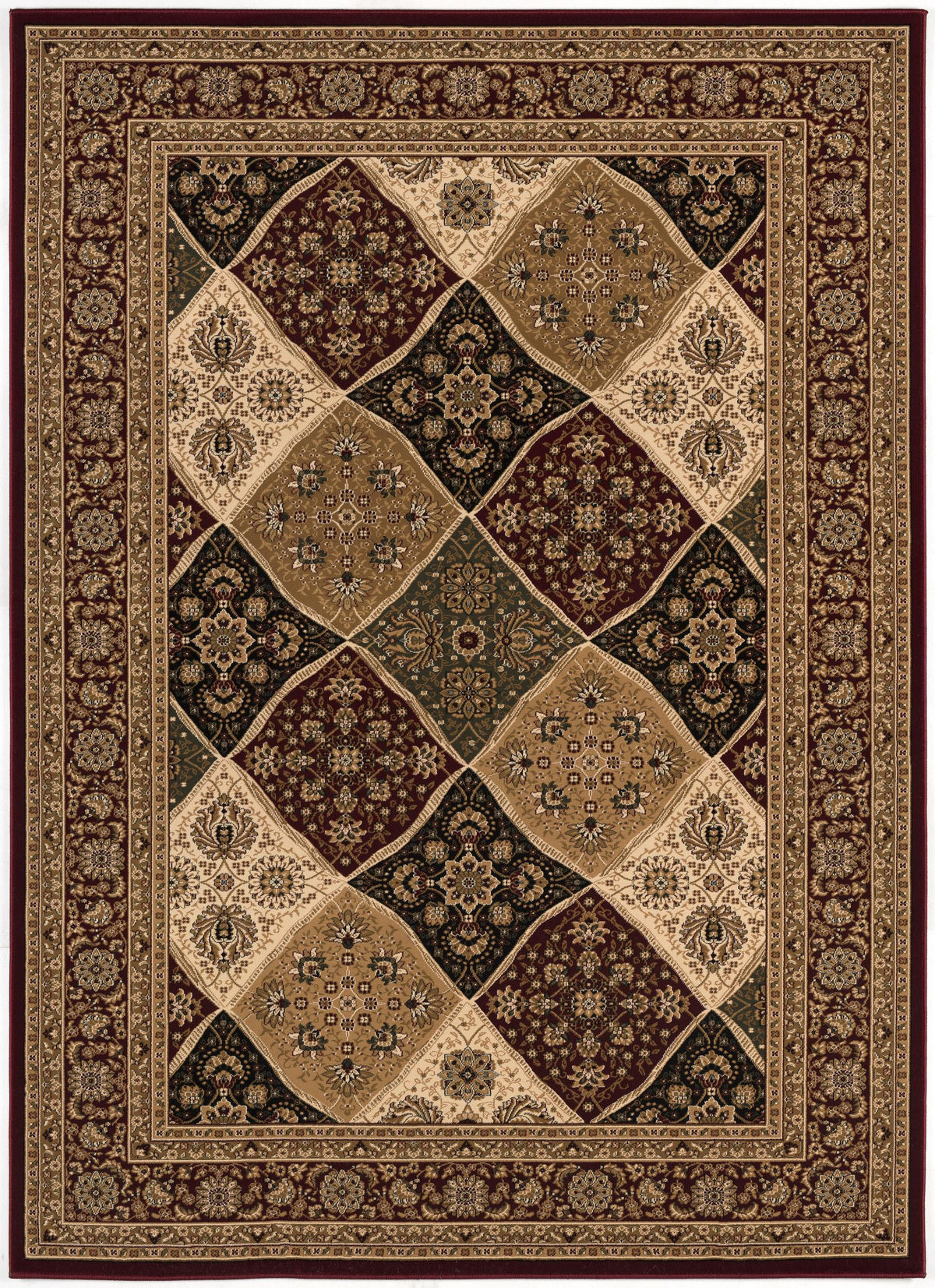 3’ x 20’ Red Decorative Diamonds Runner Rug
