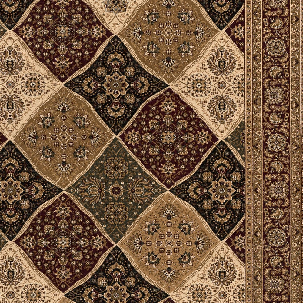 3’ x 20’ Red Decorative Diamonds Runner Rug