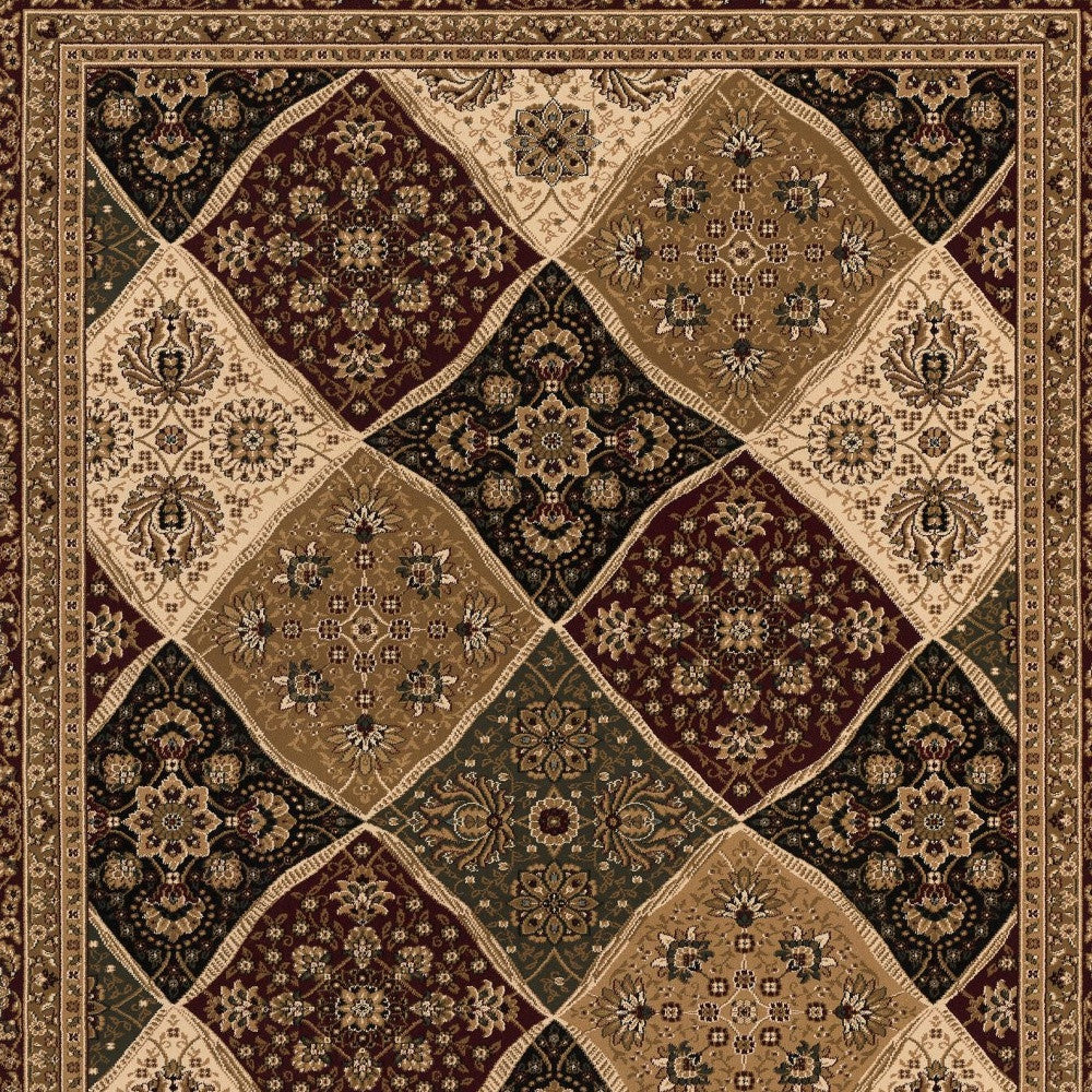 3’ x 10’ Red Decorative Diamonds Runner Rug