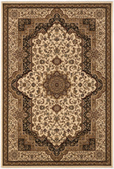 7’ x 9’ Cream and Black Decorative Area Rug
