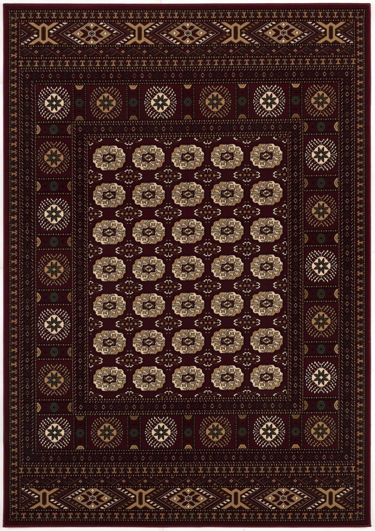 3’ x 13’ Red Eclectic Geometric Pattern Runner Rug