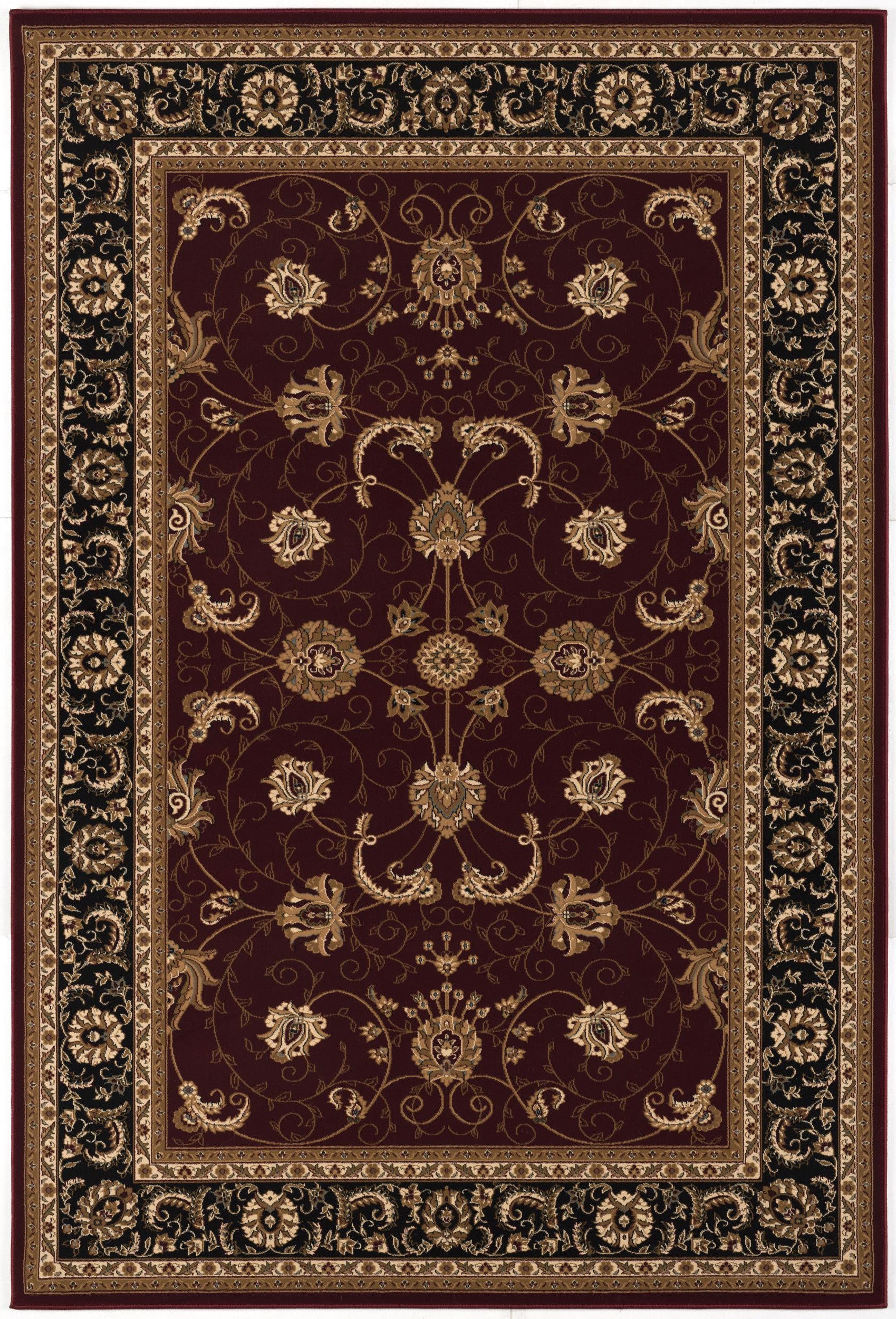 8’ x 11’ Red and Black Ornamental Area Rug