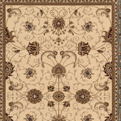 8’ x 11’ Cream and Blue Traditional Area Rug