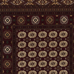 3’ x 8’ Red Eclectic Geometric Pattern Runner Rug