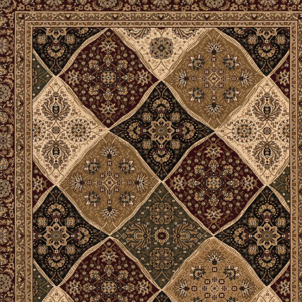 2’ x 15’ Red Decorative Diamonds Runner Rug