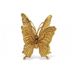 Gold Cast Iron Double Butterfly Sculpture