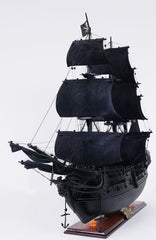 29" Black Black Pearl Pirate Boat Hand Painted Decorative Boat