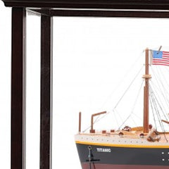 15" Black and Red 1912 RMS Titanic Large Display Case Boat Hand Painted Decorative Boat