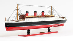 5" Black and Red RMS Queen Mary Boat Hand Painted Decorative Boat