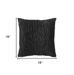 Black Crinkle Pattern Throw Pillow