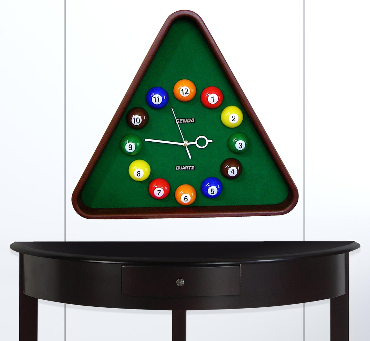 21" Triangle Green Resin Analog Billiards Wall Clock