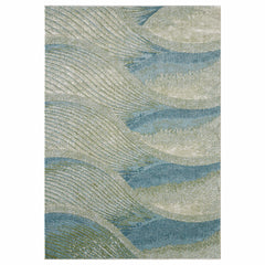 3' X 5' Blue Abstract Dhurrie Area Rug