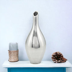 16" Aluminum Silver Bud Table Vase