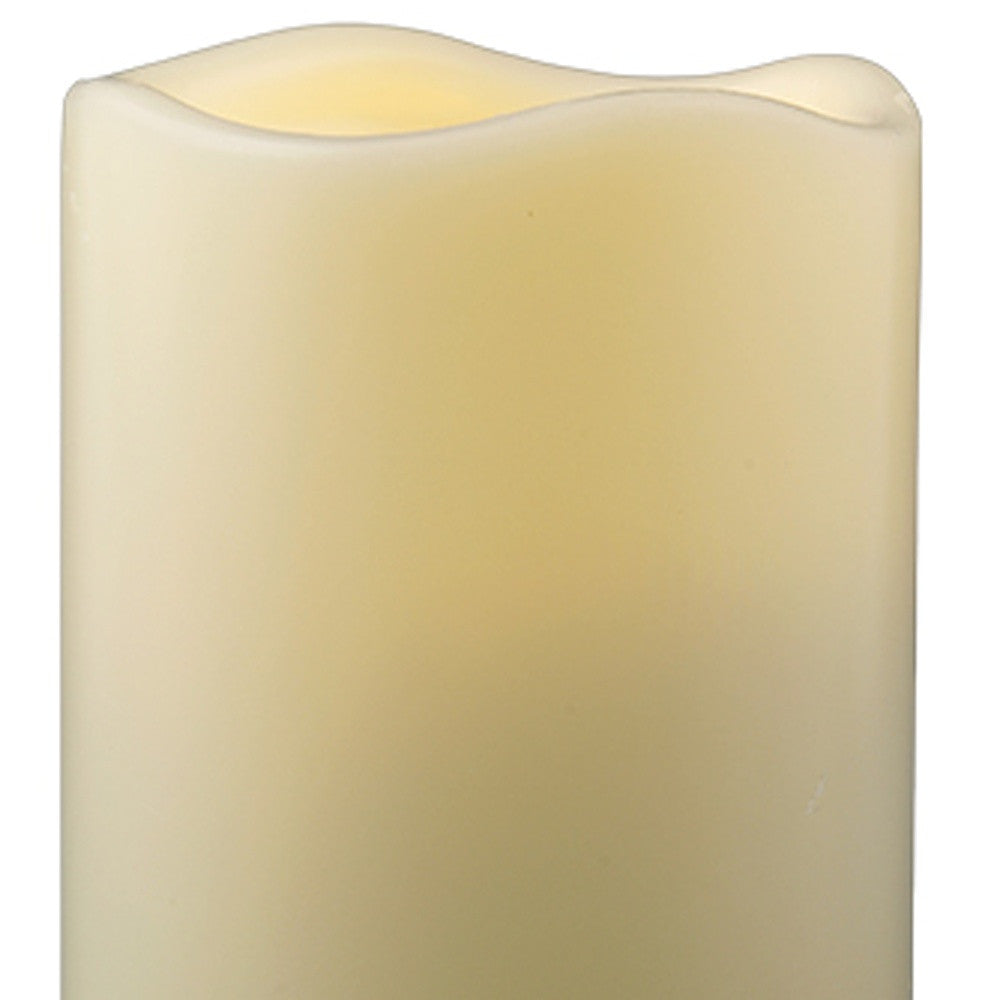 4" Ivory Flameless Indoor Outdoor Pillar Candle