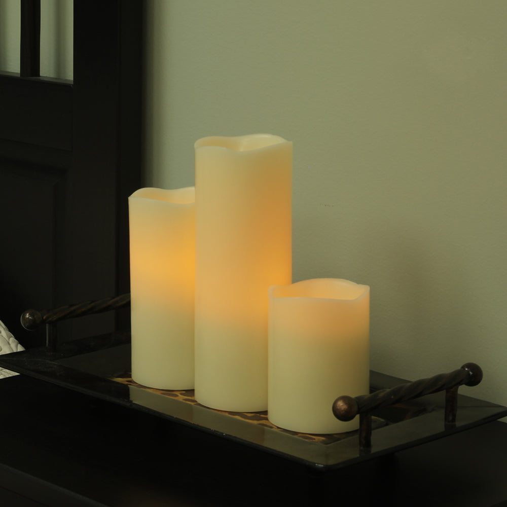 6" Ivory Flameless Pillar Candle