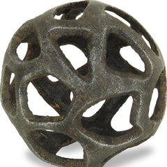 4" Natural Black Cast Iron Abstract Decorative Orb