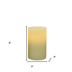 5" Ivory Flameless Pillar Candle