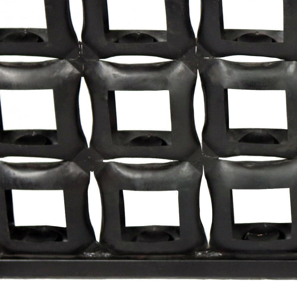 23" Black Iron Floor Tealight 18-Candle Holder