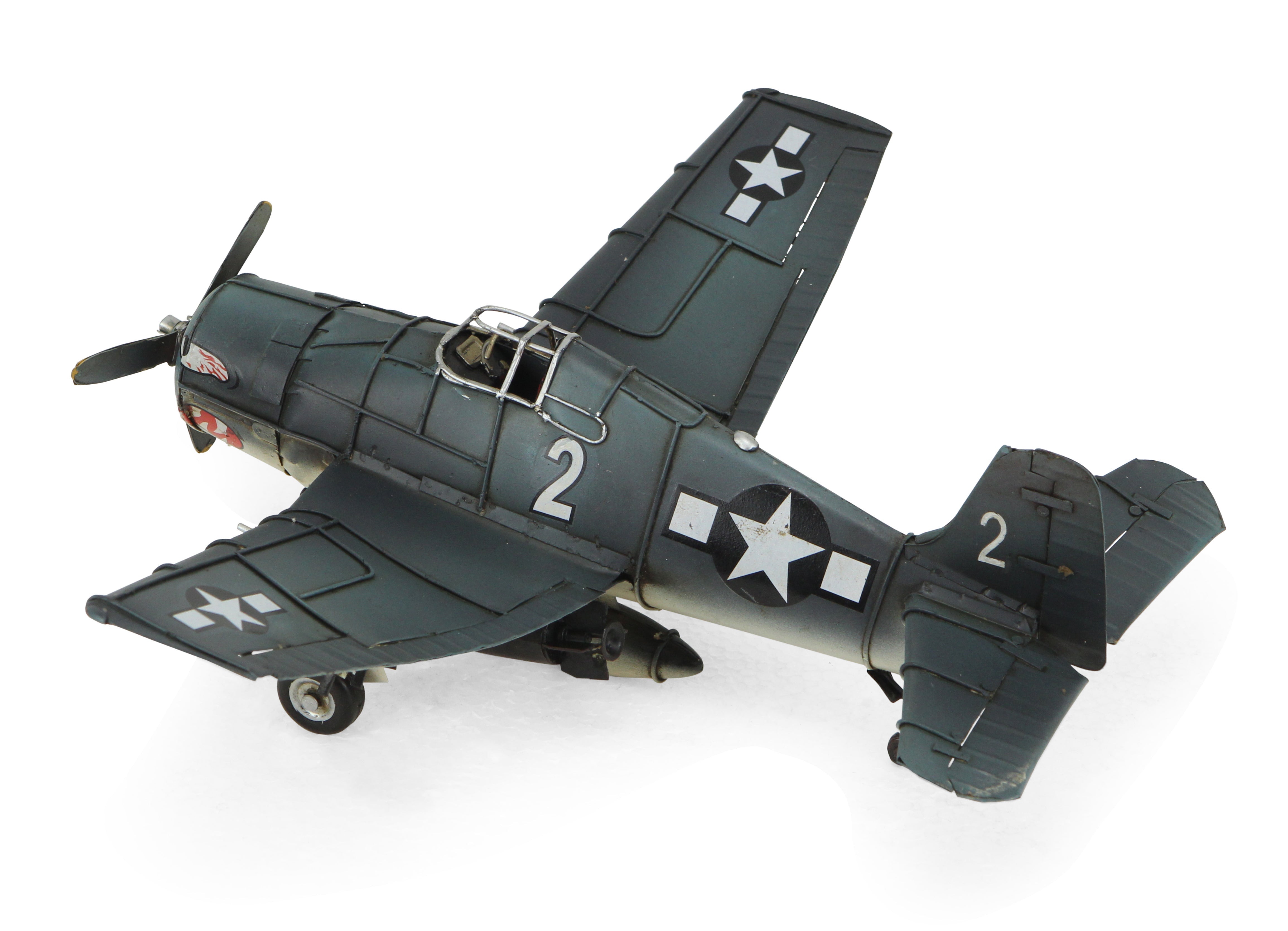 5" Green Metal Hand Painted Model Airplane