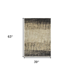 3' X 5' Brown Ombre Abstract Area Rug