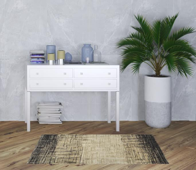 3' X 5' Brown Ombre Abstract Area Rug