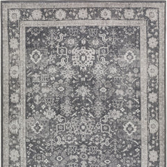 3' X 5' Grey Oriental Distressed Non Skid Area Rug