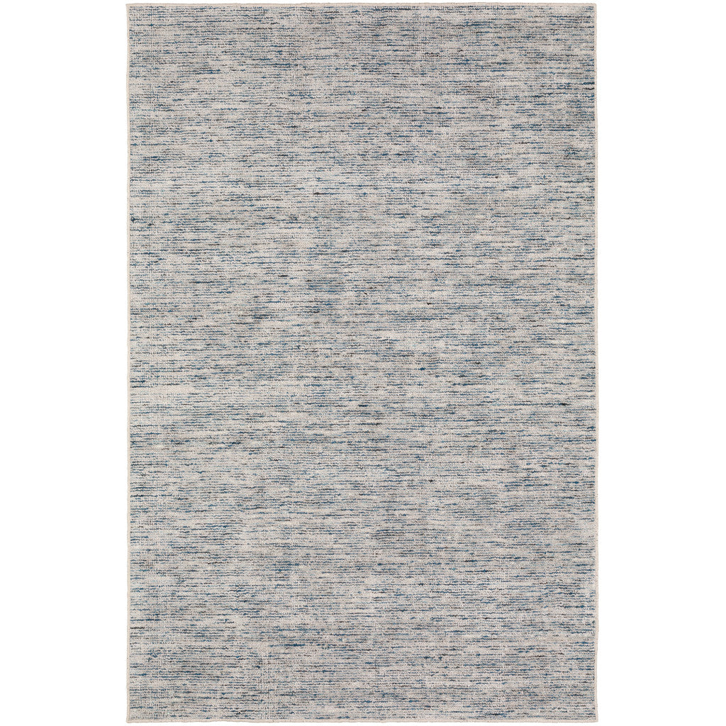5' X 8' Blue Wool Hand Loomed Handmade Area Rug
