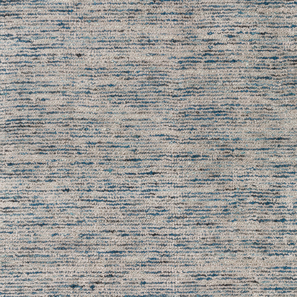 5' X 8' Blue Wool Hand Loomed Handmade Area Rug