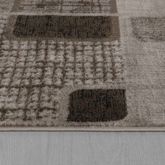 4' X 6' Brown Geometric Area Rug