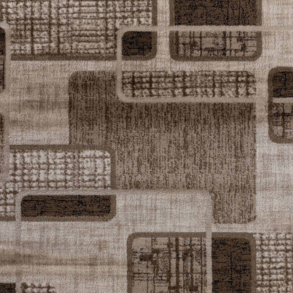 4' X 6' Brown Geometric Area Rug