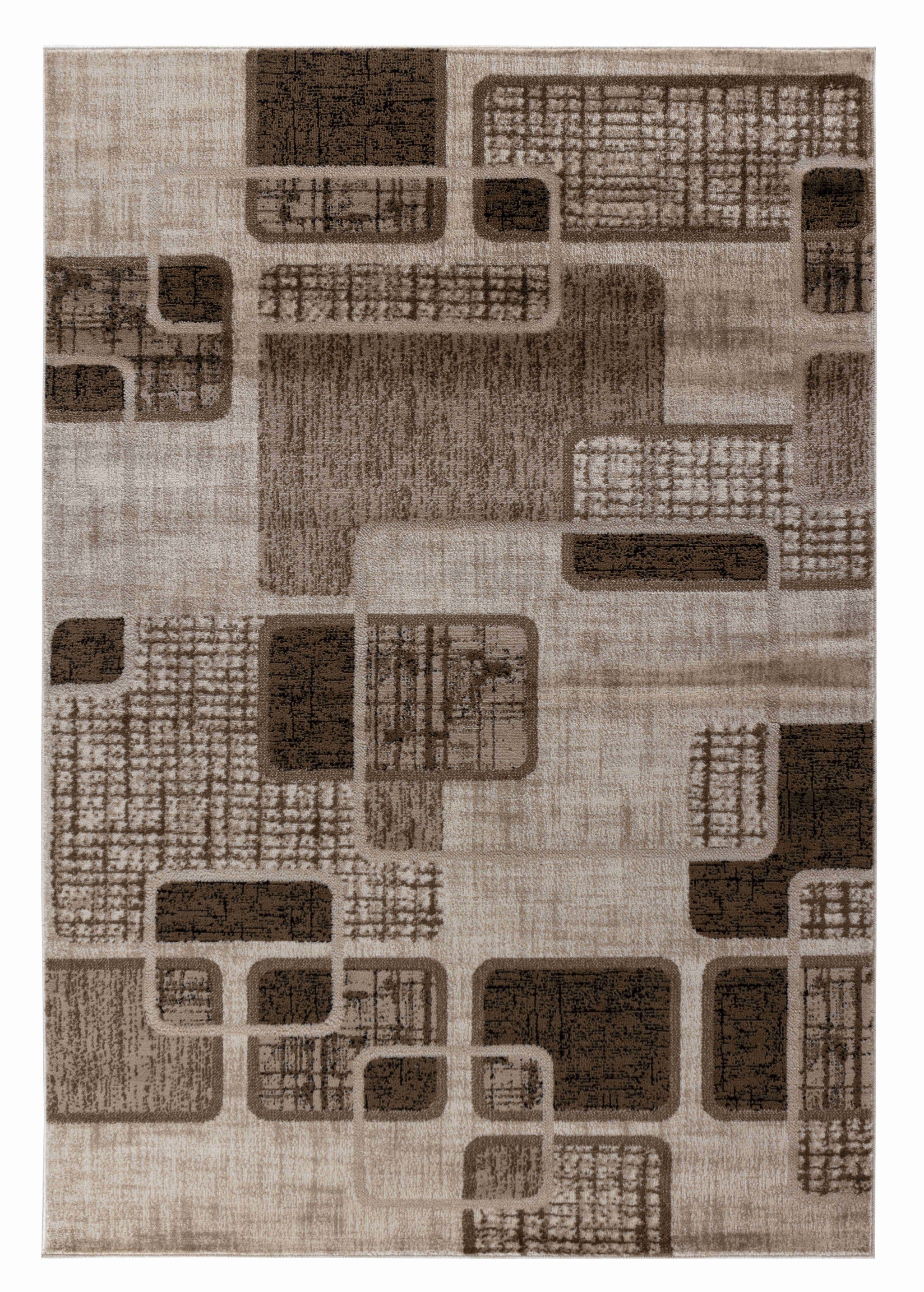 4' X 6' Brown Geometric Area Rug