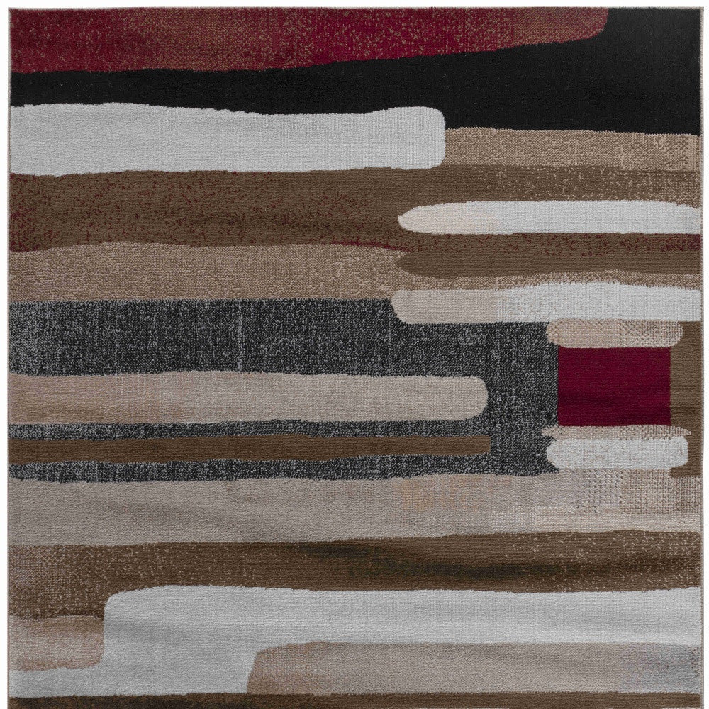 4' X 6' Brown Abstract Area Rug