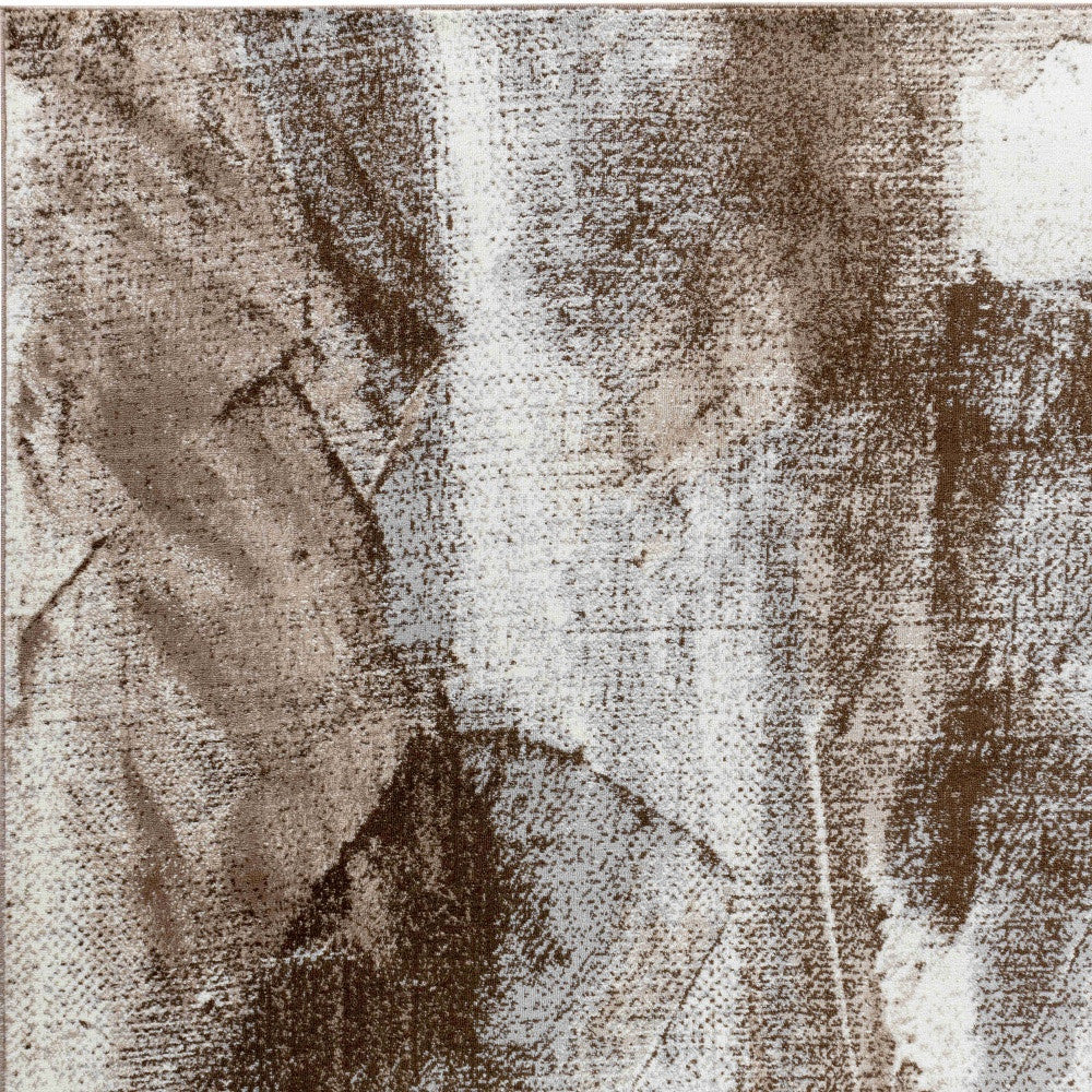 4' X 6' Brown Abstract Area Rug