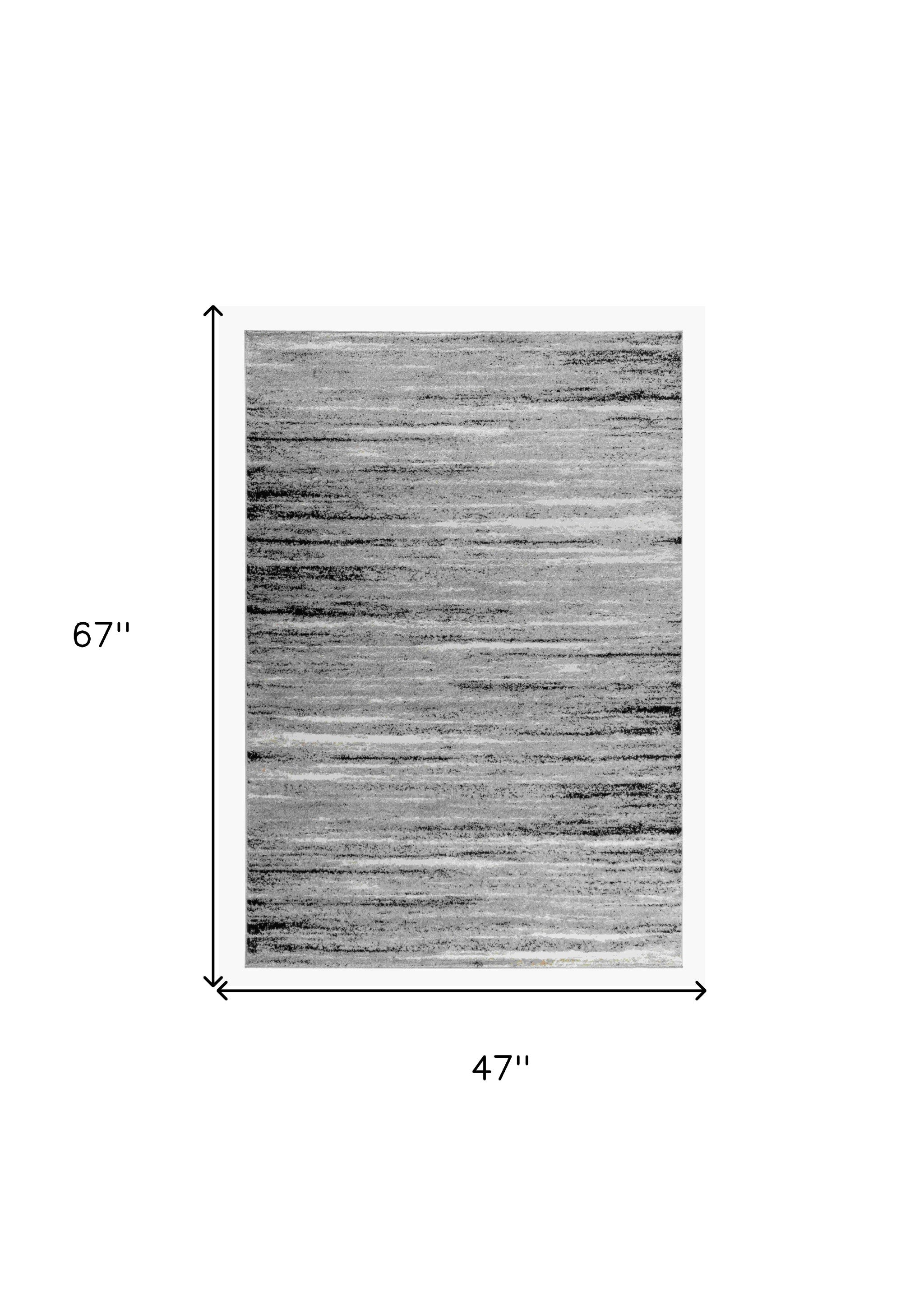 4' X 6' Grey Abstract Area Rug