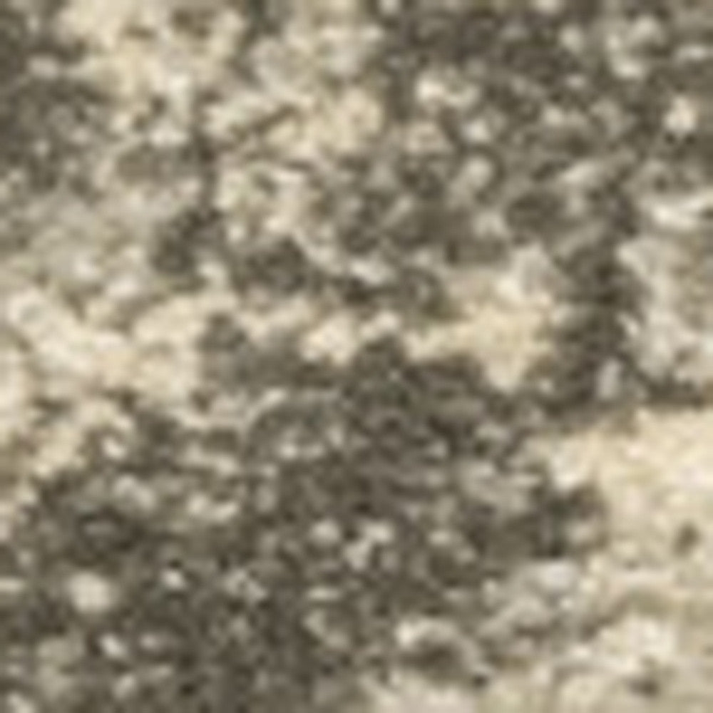 6' X 9' Grey Ivory Beige And Taupe Oriental Power Loom Stain Resistant Area Rug