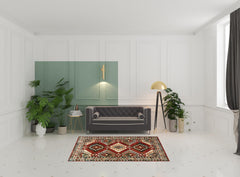 5' X 7' Red And Ivory Southwestern Power Loom Area Rug
