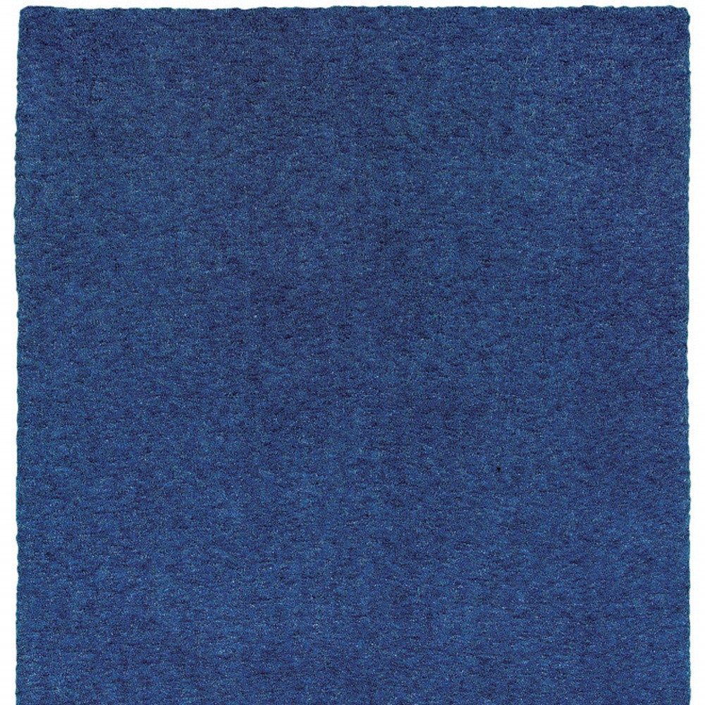 10' X 13' Deep Blue Shag Tufted Handmade Stain Resistant Area Rug