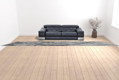 2' X 20' Grey Abstract Area Rug