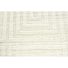 8' Ivory Geometric Hand Woven Runner Rug