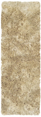 6' Taupe Shag Hand Tufted Runner Rug