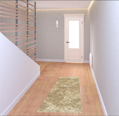 6' Taupe Shag Hand Tufted Runner Rug