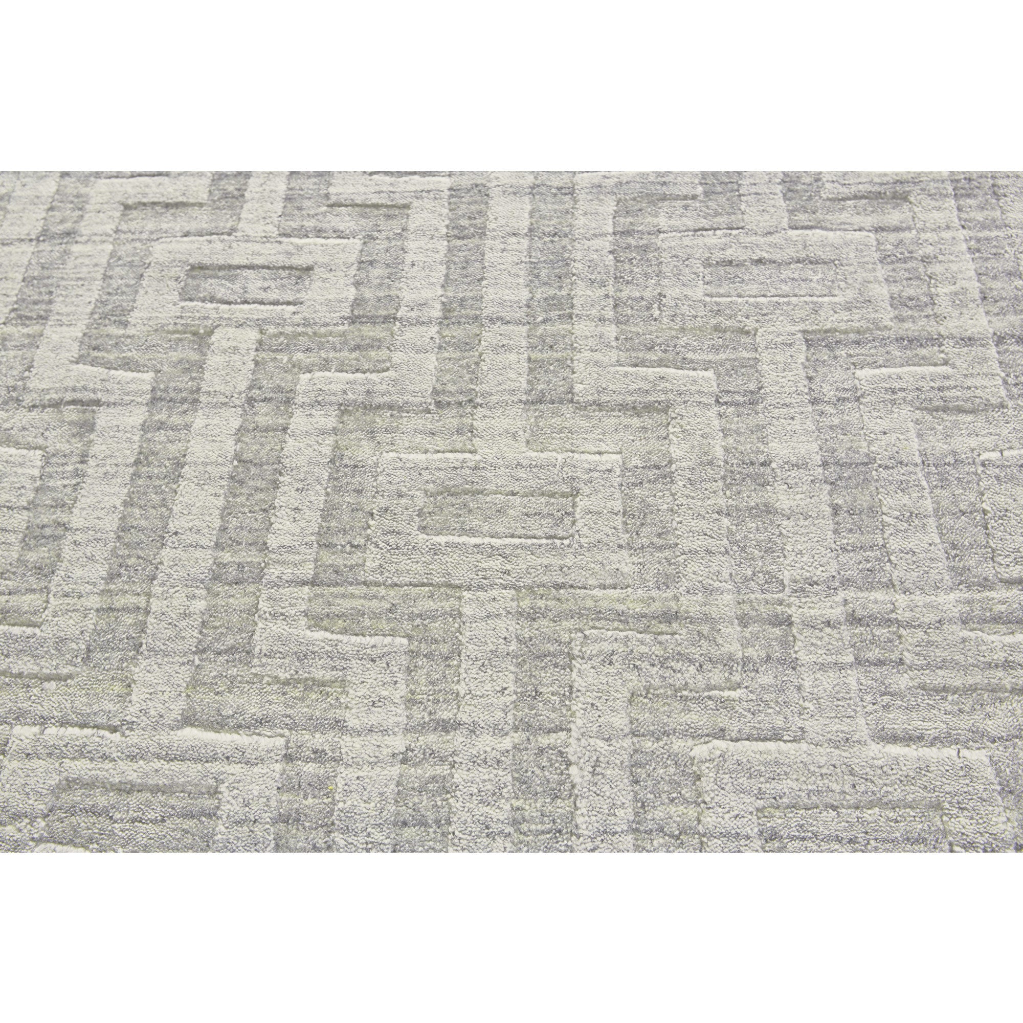 8' Silver Floral Hand Woven Runner Rug