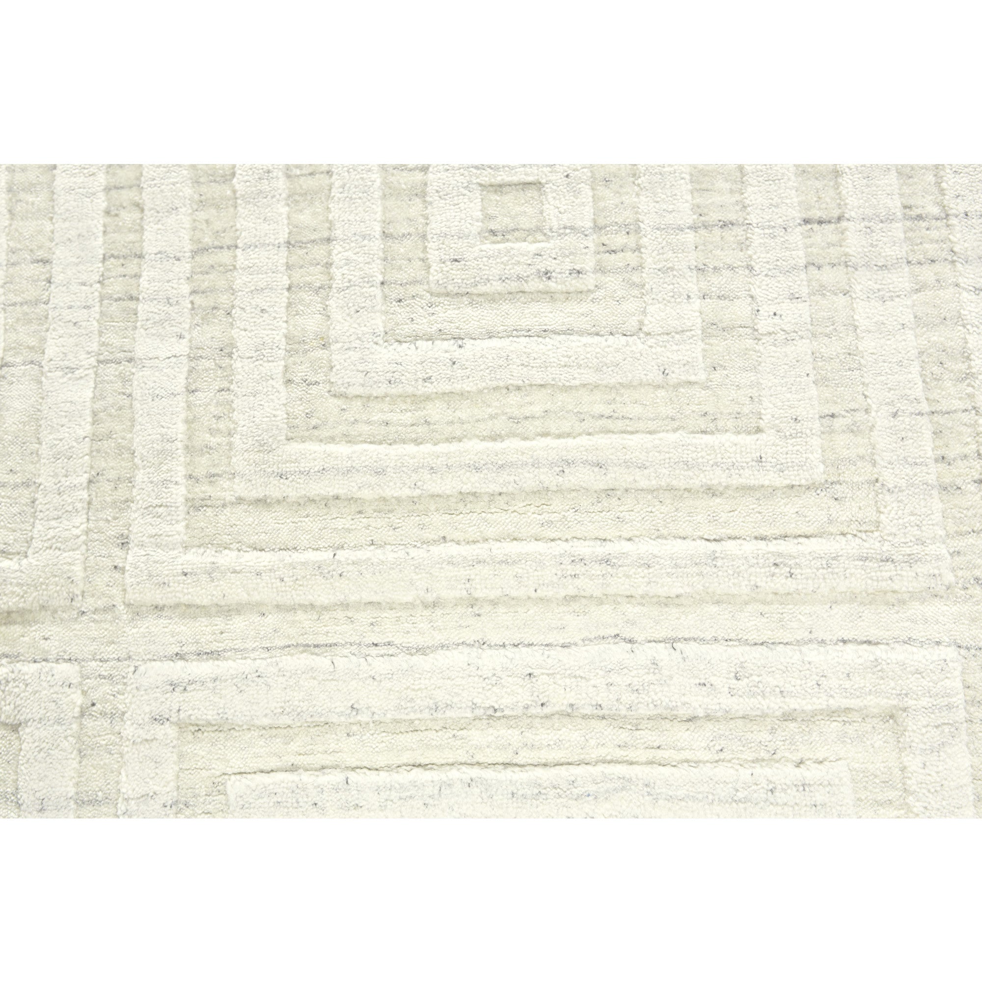 6' x 9' Ivory Geometric Hand Woven Area Rug